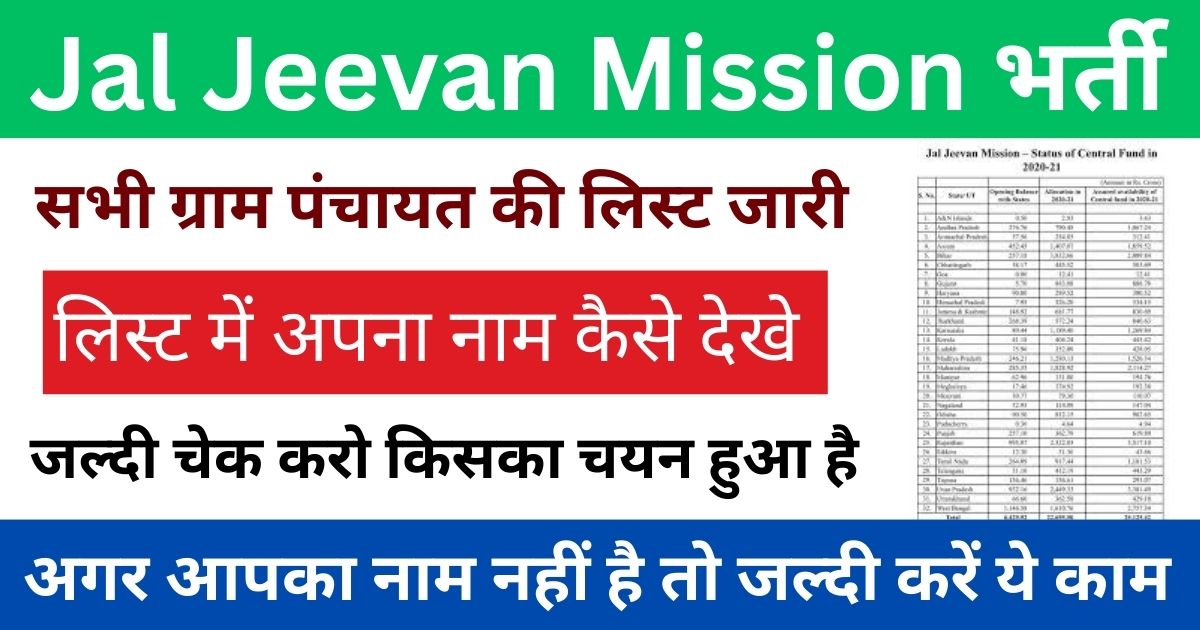 Jal Jeevan Mission Yojana List